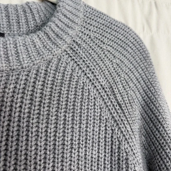 525 America Gray Ribbed Crewneck Women's Cozy Quiet Luxury Minimalist Sweater L - Picture 5 of 11